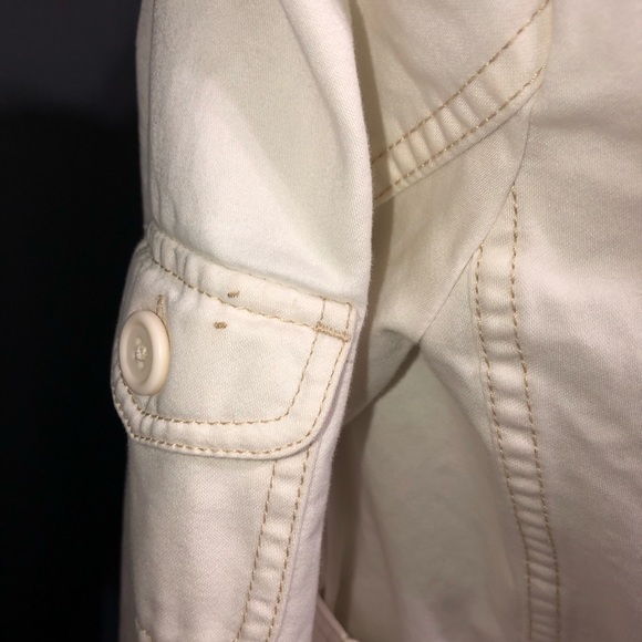 J. Crew cream Jean Jacket w/Tan Stitching.   C50 - Picture 5 of 8